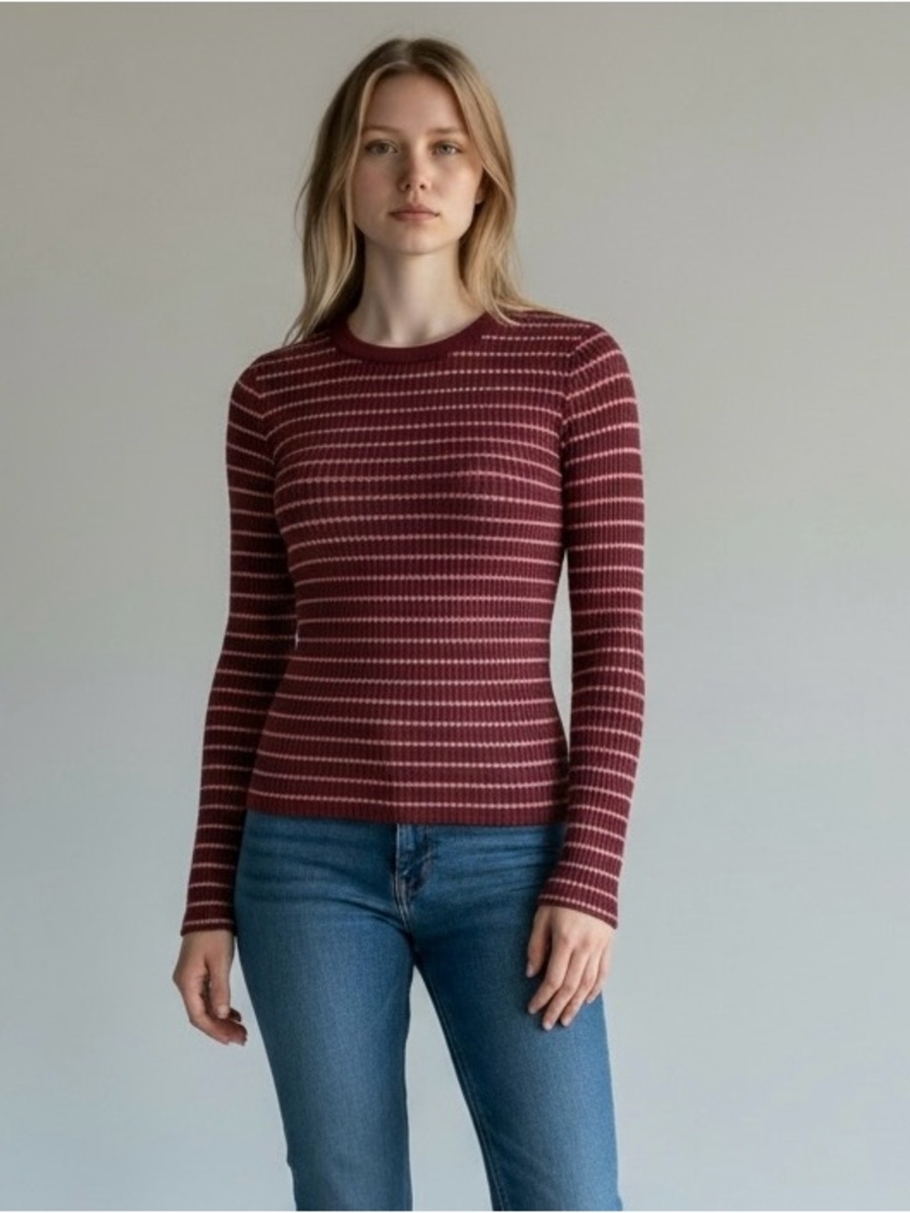 Nine West purple striped sparkly sweater